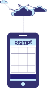 A phone with the interface of Prompt and a smart cloud